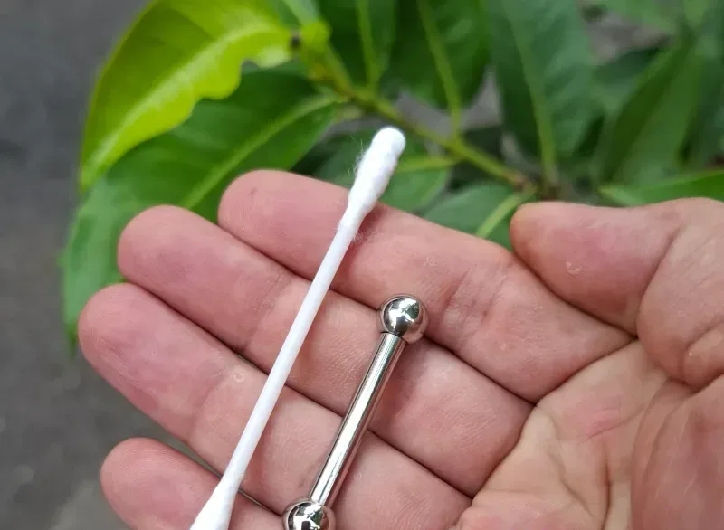 귀두 관통 바벨 피어싱 (봉 4·5mm·볼 8mm)