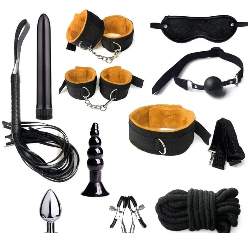 BDSM 11종 세트 (털 안감·애널 플러그·진동봉)