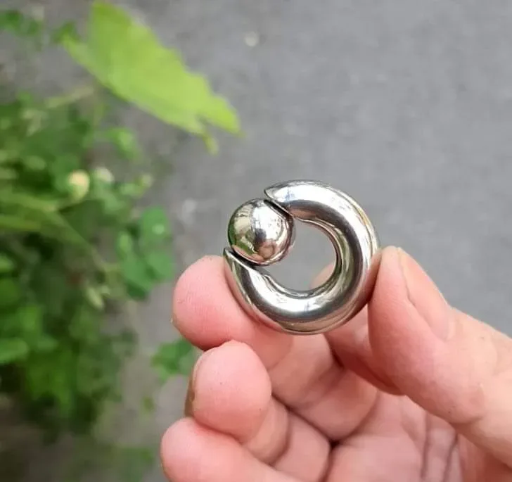 대형 원형 피어싱 링 (티타늄·7mm·8mm·볼 고정)