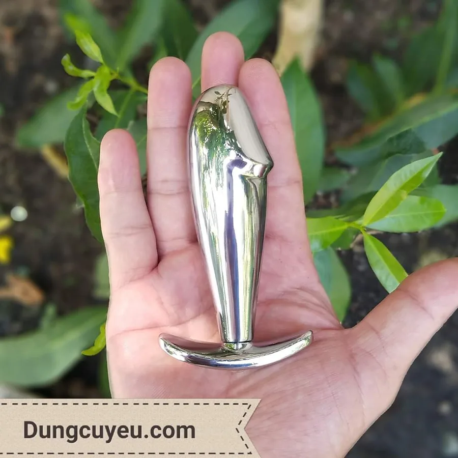 남근 모양 스테인리스 애널 플러그 (10cm·굵기 3cm)