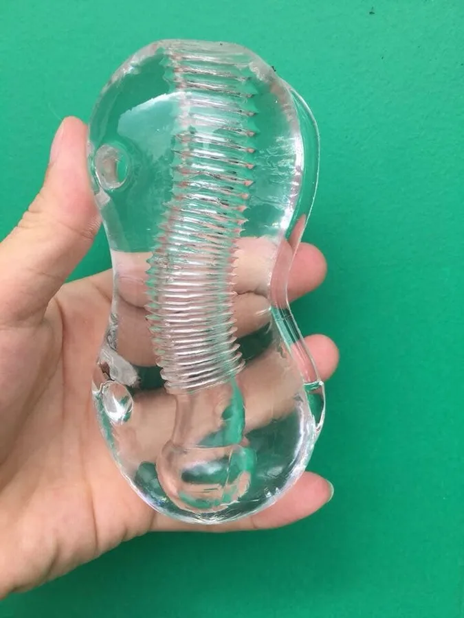 투명 자위기구 (TPE·6×14cm·내부 굴곡)