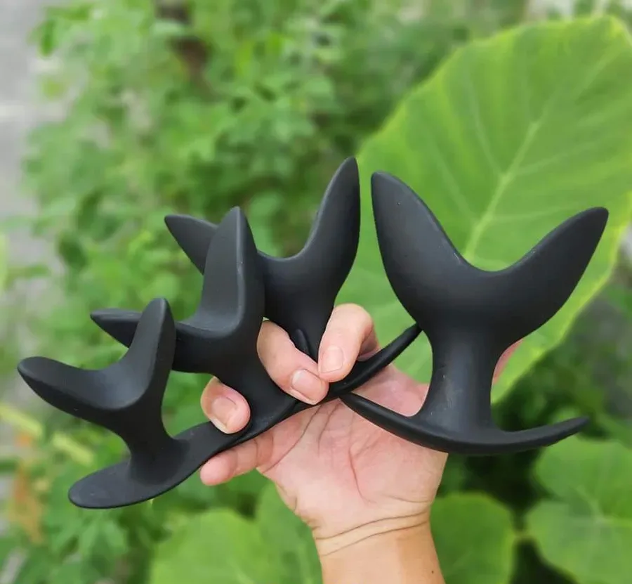 2갈래 애널 플러그 (실리콘·9×3.5cm·벌림 7cm)