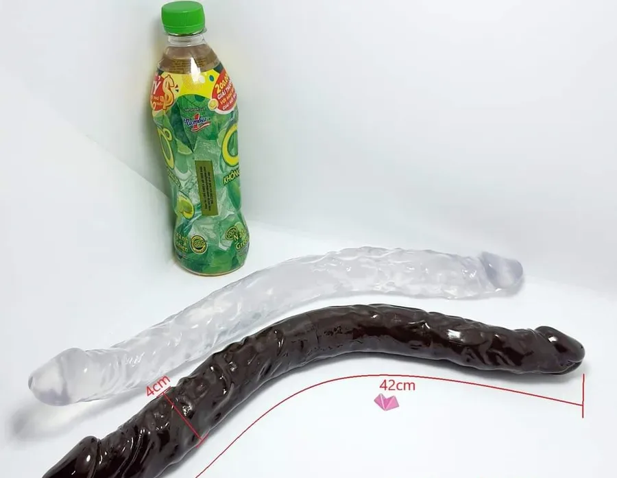 양두 실리콘 딜도 (42cm·지름 4cm·456g·검정·투명)