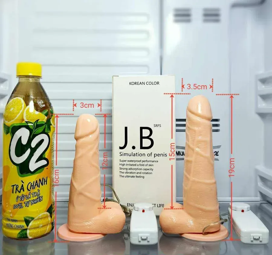 JB 회전 진동 딜도 (흡착 받침·핏줄 돌기·소형)